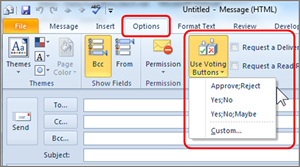 ms outlook voting button
